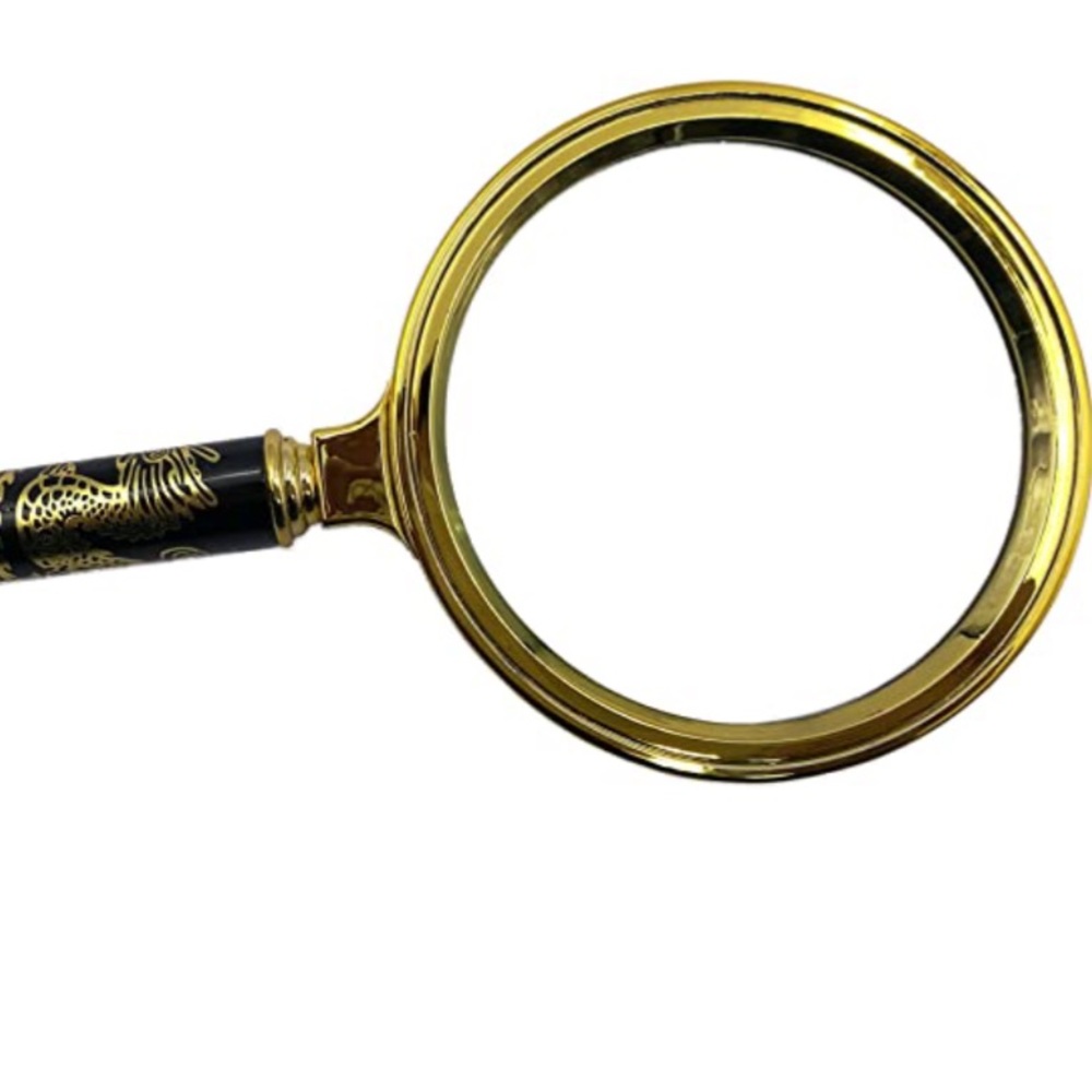 3/$15 black and gold tone magnifying glass